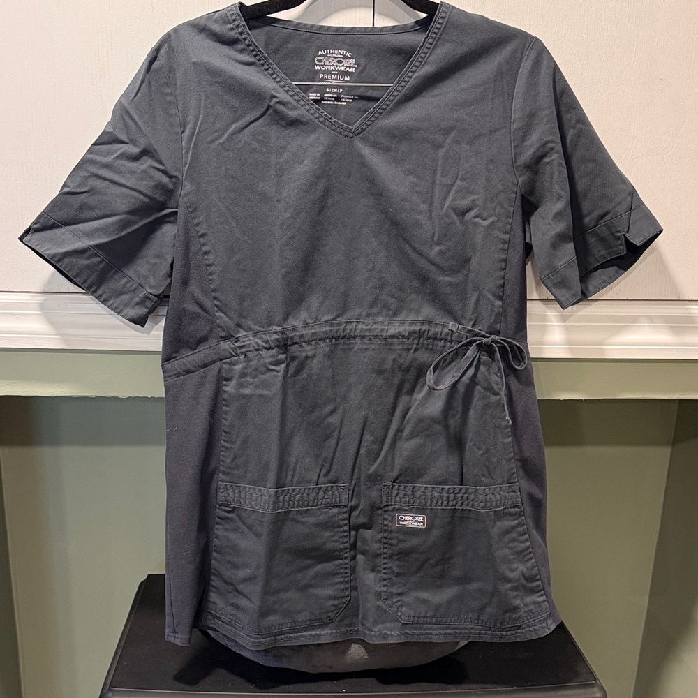 Maternity Women's Gray Scrub Short Sleeve Top